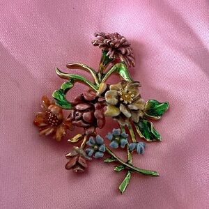 Floral Enamel Brooch